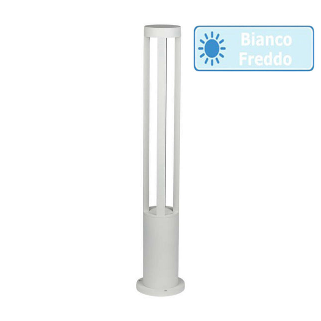 Lampione da giardino bianco lampada da terra per esterno con led cob 12 watt ip65 lampioncino per vialetti per giardino terrazzo - enzoled