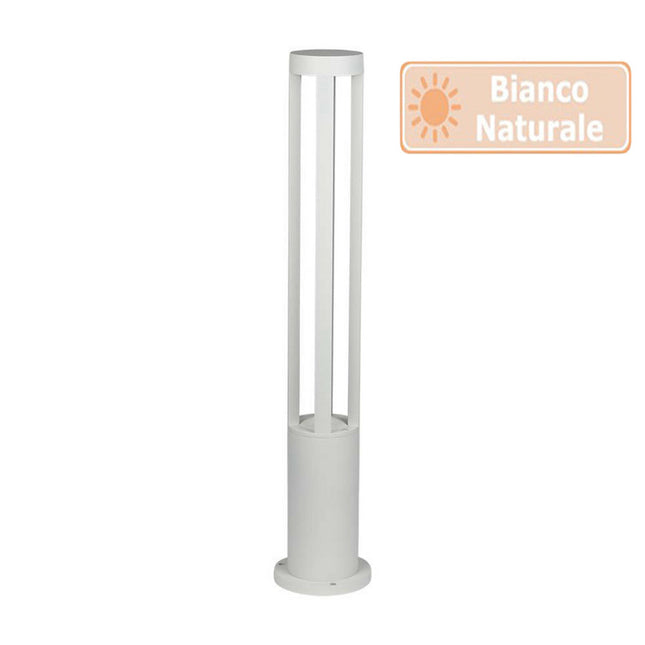 Lampione da giardino bianco lampada da terra per esterno con led cob 12 watt ip65 lampioncino per vialetti per giardino terrazzo - enzoled