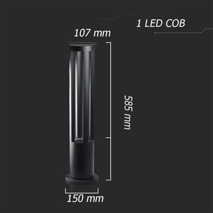 Lampione da giardino lampada da terra per esterno con led cob 12 watt ip65 lampioncino per vialetti per giardino terrazzo - enzoled