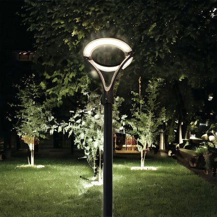 Lampione da giardino 100 watt lampada moderna da esterno con palo da 3 metri per vialetti cortile ville a tenuta stagno IP65 - enzoled