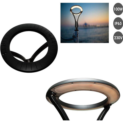 Lampione da giardino 100 watt lampada moderna da esterno con palo da 3 metri per vialetti cortile ville a tenuta stagno IP65 - enzoled