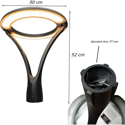 Lampione da giardino 100 watt lampada moderna da esterno con palo da 3 metri per vialetti cortile ville a tenuta stagno IP65 - enzoled