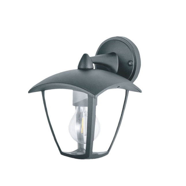Applique lanterna da parete per giardino facciate lampada da muro grigio e bianco E27 IP44 - enzoled