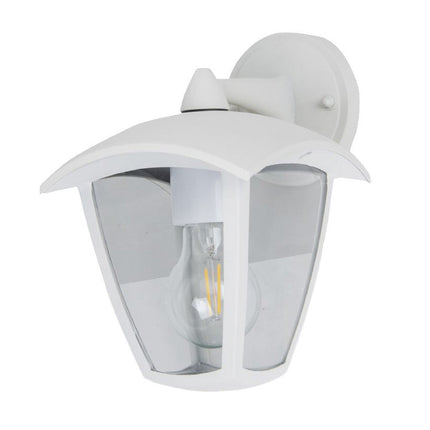 Applique lanterna da parete per giardino facciate lampada da muro grigio e bianco E27 IP44 - enzoled