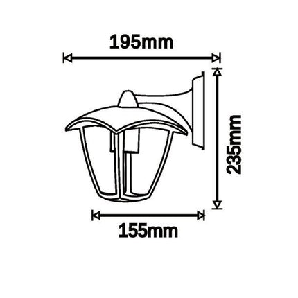Applique lanterna da parete per giardino facciate lampada da muro grigio e bianco E27 IP44 - enzoled