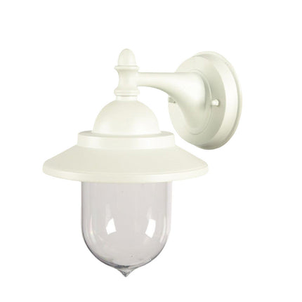 Lanterna da parete applique per giardino facciate terrazzo stile retrò lampada da muro grigio e bianco  E27 IP44 - enzoled