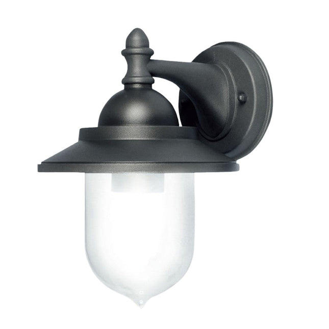 Lanterna da parete applique per giardino facciate terrazzo stile retrò lampada da muro grigio e bianco  E27 IP44 - enzoled