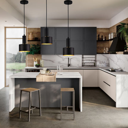 Lampadario a sospensione E27 lampada pendente minimal per cucina isola snack - enzoled