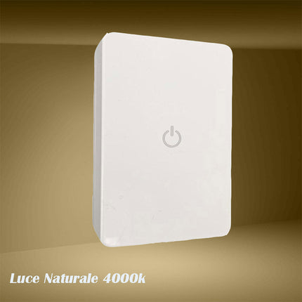 Luce notturna a 4 led con doppia emissione di luce con interruttore touch lampada da notte 0.6 watt luce fredda 6500k calda 3000k e naturale 4000k - enzoled