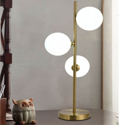 Lampada da tavolo minimalista bronzo con 3 sfere piantana da terra con stelo per soggiorno open space - enzoled