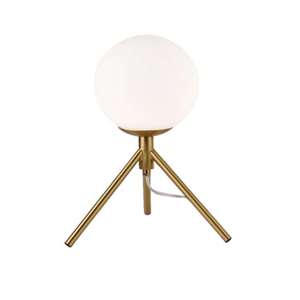 Lampada da tavolo minimalista bronzo treppiedi con sfera lume abat jour per soggiorno open space G9 - enzoled