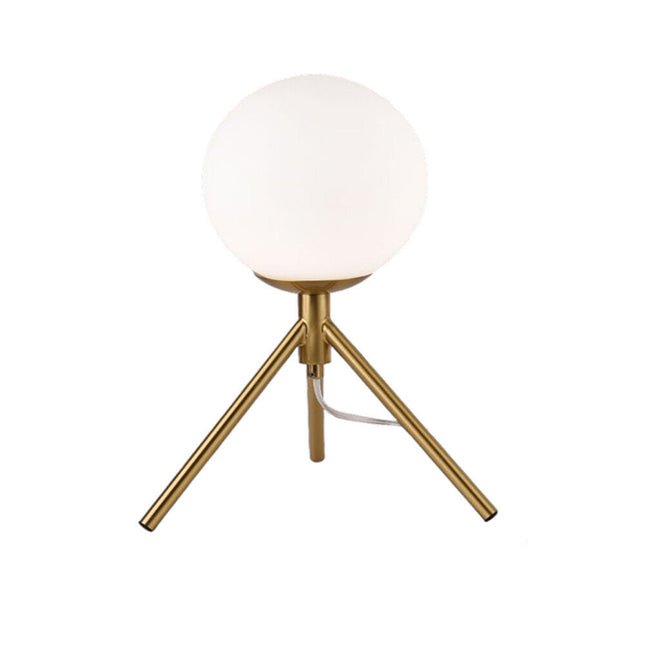 Lampada da tavolo minimalista bronzo treppiedi con sfera lume abat jour per soggiorno open space G9 - enzoled