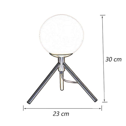 Lampada da tavolo minimalista bronzo treppiedi con sfera lume abat jour per soggiorno open space G9 - enzoled