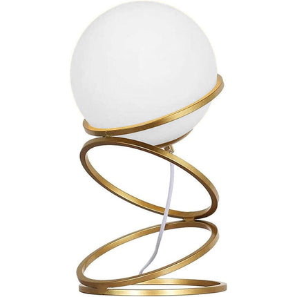 Lampada da tavolo minimalista lume in metallo bronzo con una sfera in vetro per camera da letto G9 - enzoled