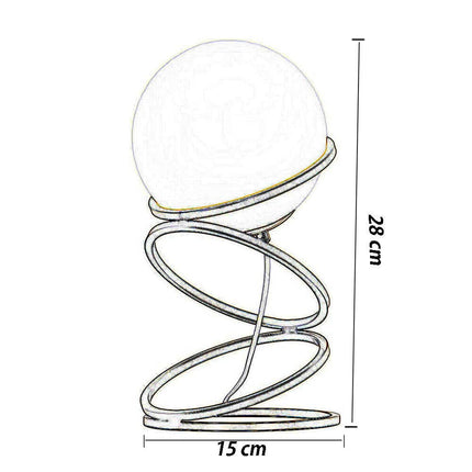 Lampada da tavolo minimalista lume in metallo bronzo con una sfera in vetro per camera da letto G9 - enzoled