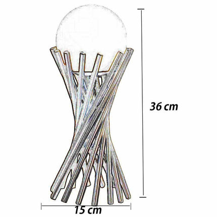 Lampada da tavolo tubolare minimalista lume in metallo bronzo con una sfera in vetro per camera da letto G9 - enzoled