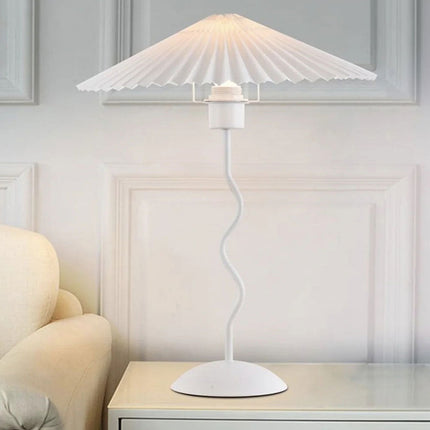 Lume in metallo bianco moderno abat jour attacco E27 lampada da tavolo con interruttore - enzoled