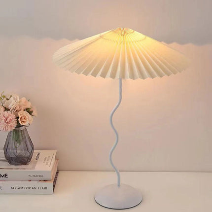 Lume in metallo bianco moderno abat jour attacco E27 lampada da tavolo con interruttore - enzoled