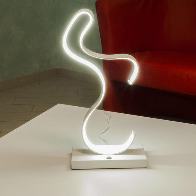 Lampada da comodino curva led moderna 10 watt lumino lume da camera da letto soggiorno luce calda 3000k bianca 6500k 4000k - enzoled