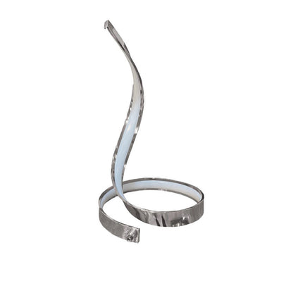 Lampada da tavolo led moderna stilizzata a spirale curva 12 watt luce da comodino argento - enzoled