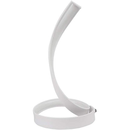 Lampada da tavolo led moderna stilizzata a spirale curva 12 watt luce da comodino bianca - enzoled