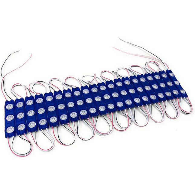 Modulo led 12v 20 striscette 3 led 2835 per retroilluminazione insegne tabelle con adesivo luce blu modulo a iniezione per esterno ip65 - enzoled