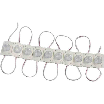 Modulo led 12V 10 led smd 3030 per insegne tabelle con adesivo luce fredda 6500k calda 3000k IP65 - enzoled
