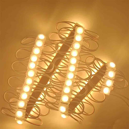 Modulo led 12V 10 led smd 3030 per insegne tabelle con adesivo luce fredda 6500k calda 3000k IP65 - enzoled
