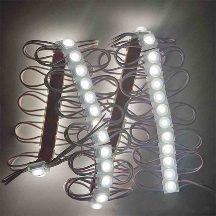 Modulo led 12V 10 led smd 3030 per insegne tabelle con adesivo luce fredda 6500k calda 3000k IP65 - enzoled