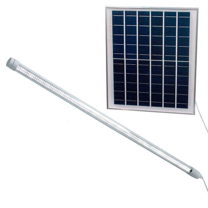 Neon a led con pannello solare 80 watt tubo ricaricabile 80 cm IP65 luce bianca fredda 6500k - enzoled