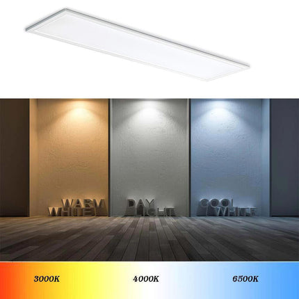 Pannello led da incasso 120x30 cm plafoniera da soffitto 40 watt tre colorazione di luce fredda 6500k calda 3000k naturale 4000k - enzoled