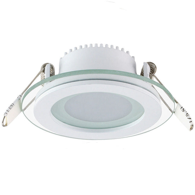 Pannello led slim incasso bordo in vetro 6 watt cct tre colorazione di luce calda fredda naturale - enzoled