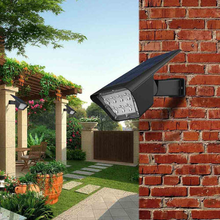 Faretto 7 led picchetto ricaricabile con pannello solare crepuscolare lampada da muro 3,5 watt impermeabile IP65 - enzoled