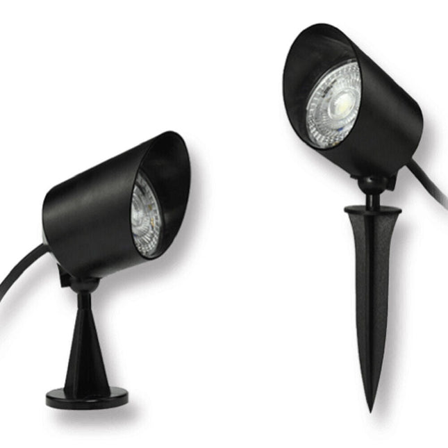 Faretto led 7 watt con snodo doppia istallazione con picchetto e staffa lampada per esterno segnapassi da giardino terrazzo impermeabile IP65 - enzoled