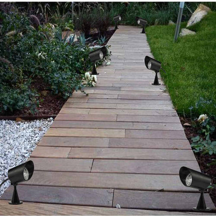 Faretto led 7 watt con snodo doppia istallazione con picchetto e staffa lampada per esterno segnapassi da giardino terrazzo impermeabile IP65 - enzoled