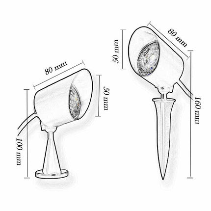 Faretto led 7 watt con snodo doppia istallazione con picchetto e staffa lampada per esterno segnapassi da giardino terrazzo impermeabile IP65 - enzoled