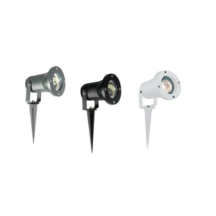 Faretto da esterno lampada led da giardino con picchetto interrabile e staffa a parete portalampada ip57 gu10 - enzoled