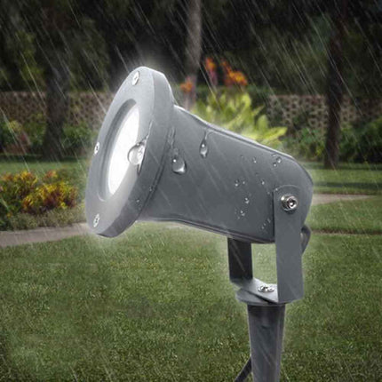 Faretto da esterno lampada led da giardino con picchetto interrabile e staffa a parete portalampada ip57 gu10 - enzoled