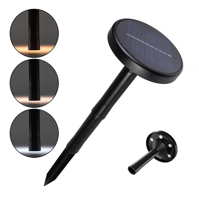 Faretto led con pannello solare e picchetto per esterno con funzione cct 3 tonalità di luce o rgb IP65 - enzoled