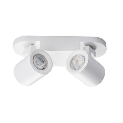 Applique plafoniera 2 diffusori orientabile da soffitto parete lampada attacco per faretto GU10 per bagno soggiorno bianco o nero - enzoled