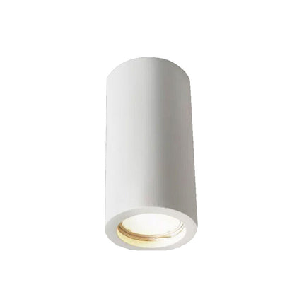 Applique da soffitto in gesso verniciabile a forma di cilindro o cubo con a attacco per faretto Gu10 14x7 cm - enzoled