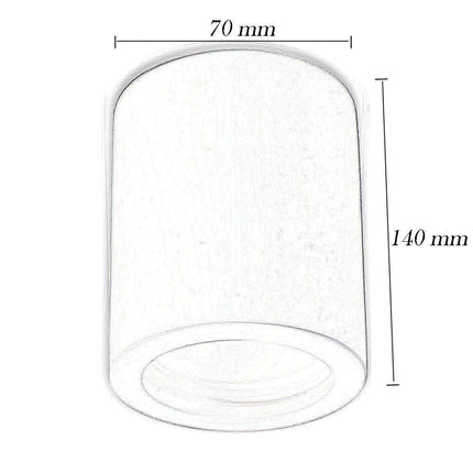 Applique da soffitto in gesso verniciabile a forma di cilindro o cubo con a attacco per faretto Gu10 14x7 cm - enzoled