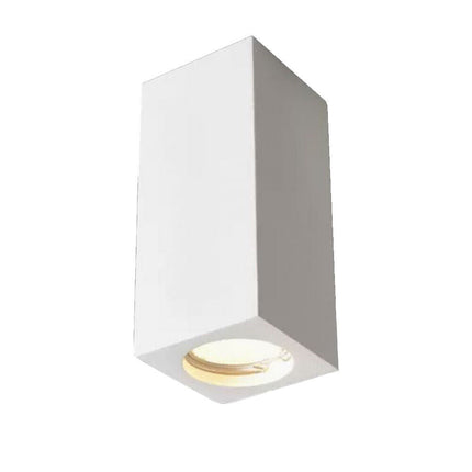 Applique da soffitto in gesso verniciabile a forma di cilindro o cubo con a attacco per faretto Gu10 14x7 cm - enzoled
