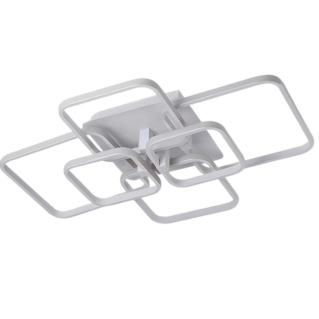 Lampadario da soffitto plafoniera a led moderna 70 watt con 6 quadrati  luce fredda 6500k naturale 4000k e calda 3000k - enzoled