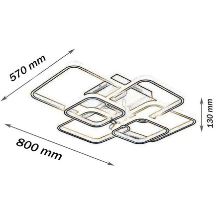 Lampadario da soffitto plafoniera a led moderna 70 watt con 6 quadrati  luce fredda 6500k naturale 4000k e calda 3000k - enzoled