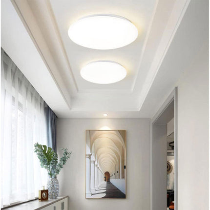 Plafoniera da soffitto tonda con scocca liscia da 18 24 e 36 watt con tecnologia CCT tre colorazione di luce con switch - enzoled
