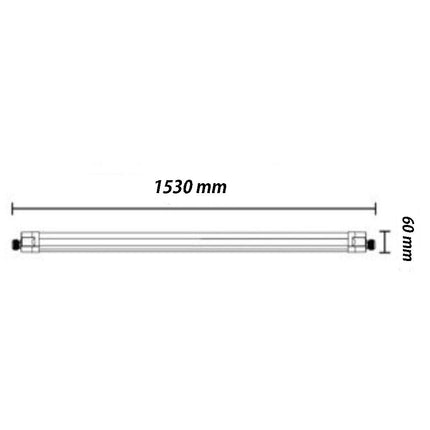 lafoniera neon per esterno a led lampada tubo da soffitto 50 watt 150 cm impermeabile IP65 luce fredda 6500k - enzoled