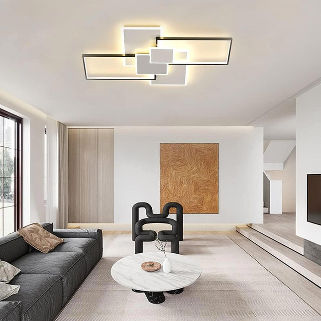 Lampadario da soffitto a led 83 watt plafoniera cct tre colorazione 3000k 4000k 6500k lampada moderna bluetooth con telecomando - enzoled