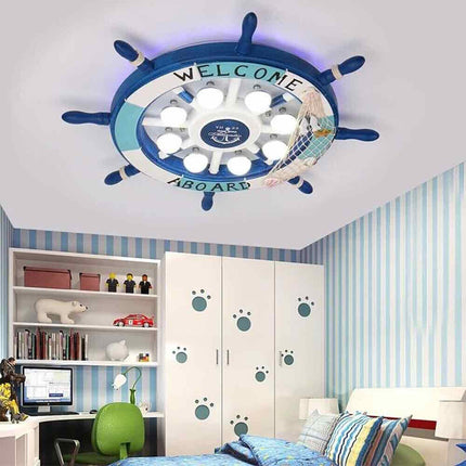 Plafoniera a led a forma di timone 40 watt lampadario decorativo tre colorazione di luce fredda calda e naturale - enzoled