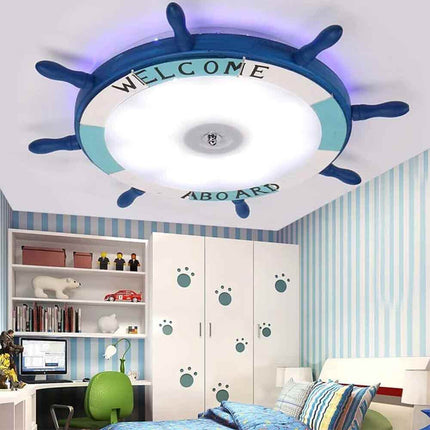 Plafoniera a led a forma di timone 40 watt lampadario decorativo tre colorazione di luce fredda calda e naturale - enzoled